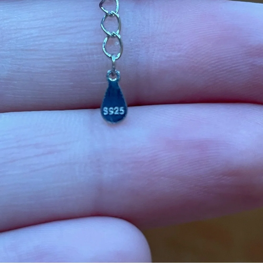 1ct Blue Green Round Cut Moissanite Diamond Heart Silver Necklace
